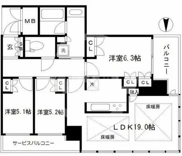 グランドメゾン新梅田タワー【28階】の間取り