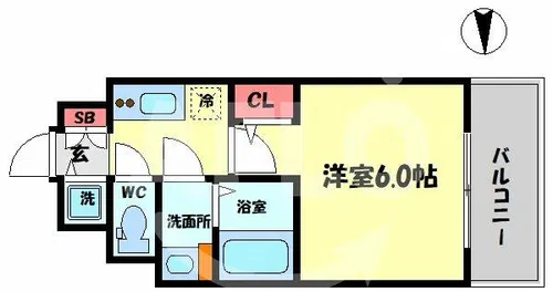 エスリード大阪梅田リュクス【4階】の間取り