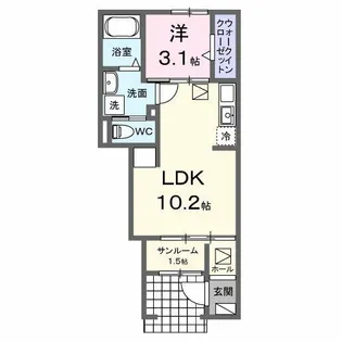 ブルーデイジー【105号室】の間取り