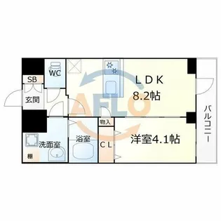 プレリス大阪今里サヴィア【12階】の間取り