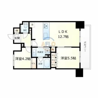 ザ・パークハビオ同心【11階】の間取り