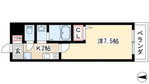 プルミエ千成【1階】の間取り