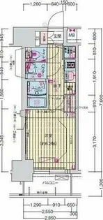 プレサンス扇町駅前【10階】の間取り