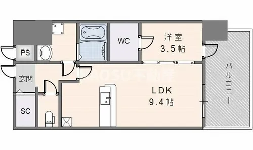 プレサンス長田レジェール【11階】の間取り