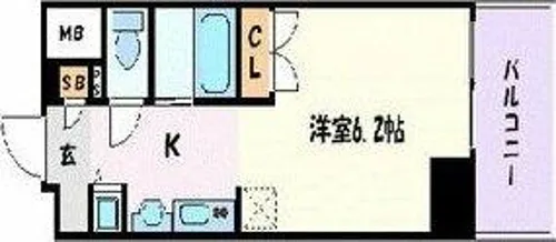 プレミアムコート名古屋金山インテルノ【6階】の間取り