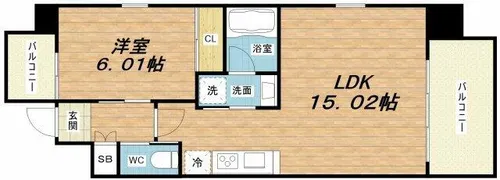 プレジオ今福鶴見【5階】の間取り