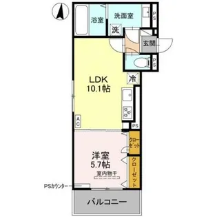 GRAMM六地蔵B棟【1階】の間取り