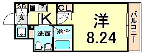 エス・キュート尼崎2【9階】の間取り
