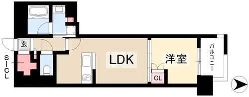 オープンレジデンシア名駅南グランアート【6階】の間取り
