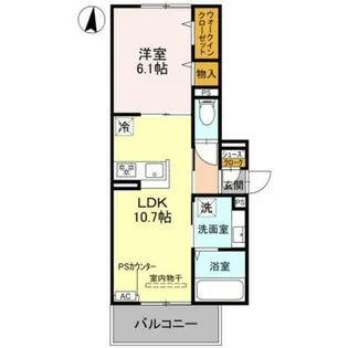 1LDKの間取り画像