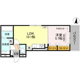 GRAMM六地蔵C棟【2階】の間取り