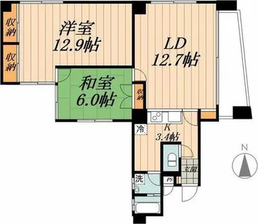 タウンズ幅下【3階】の間取り
