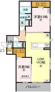 2LDKの間取り画像