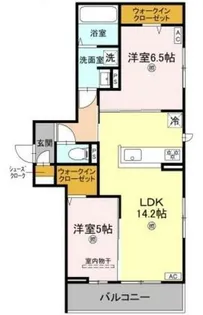 2LDKの間取り画像