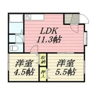 北海道札幌市手稲区稲穂一条1丁目【アパート】の間取り