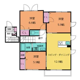 ヴィラ ルーチェB【2階】の間取り