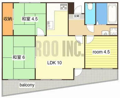 ラブリー姫路手柄山【4階】の間取り