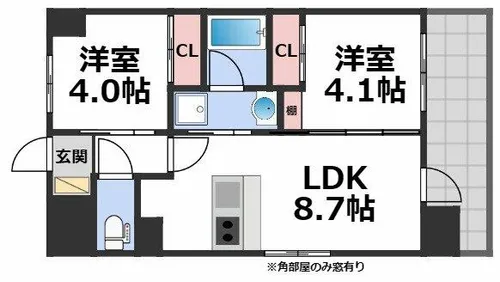 パラゴン勝山通り【5階】の間取り
