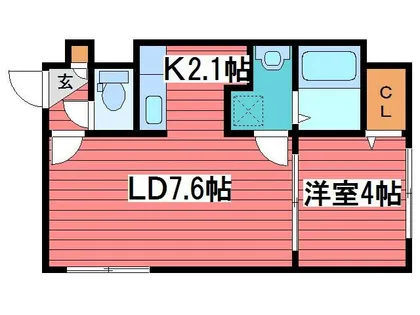 カレラ月寒中央【5階】の間取り