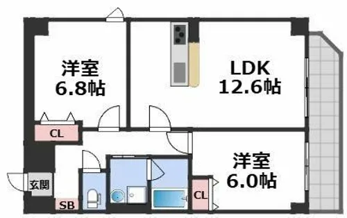 BADGE大道【5階】の間取り