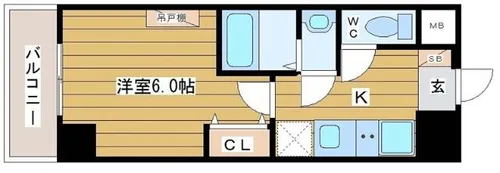 メルベージュ難波サウス【3階】の間取り