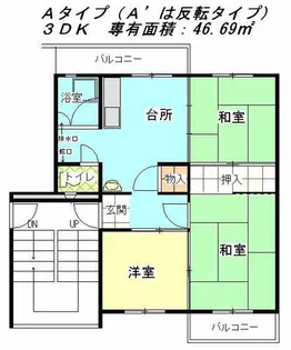 公社賃貸SMALIO 貝塚中央【6-504号室】の間取り