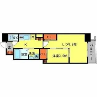 SERENiTE谷町croix【2階】の間取り