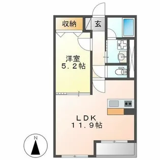 ホリーステージ城山【208号室】の間取り