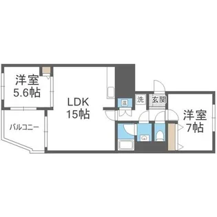 幌平橋ハイホーム【307号室】の間取り