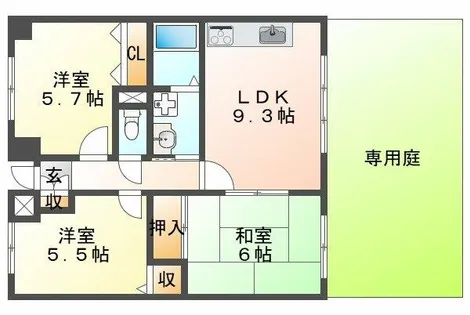 ベイヒルズ明石【1階】の間取り