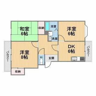 熊野町ハイツ【3階】の間取り