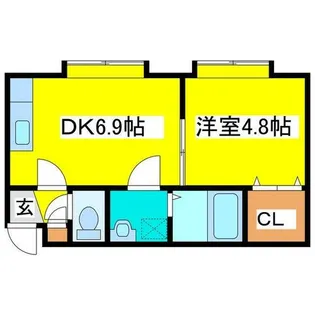 オーシャンビル北星学園前【102号室】の間取り