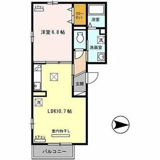 リレント西宮北口【101号室】の間取り