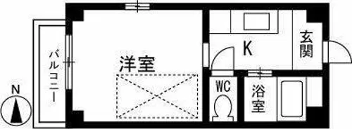 ビバリーハウス西新B【2階】の間取り