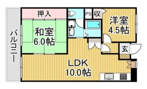 福岡県大野城市筒井4丁目【マンション】の間取り