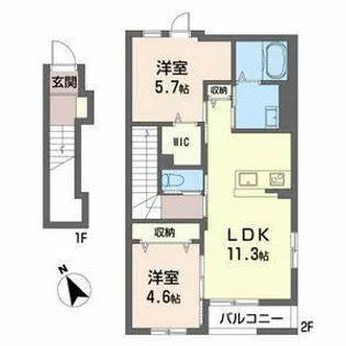 リバーサイド百石【201号室】の間取り