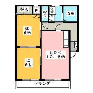 リバーサイド徳重B棟【2階】の間取り