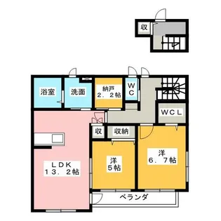 ラ・プランタン【2階】の間取り
