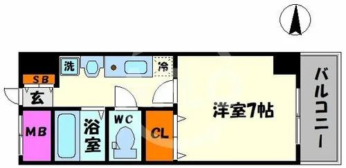 ブリリアントコート心斎橋イースト【8階】の間取り