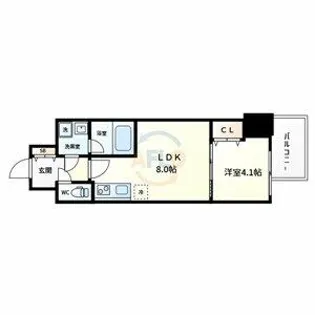 エスリードレジデンス大阪谷町ザ・マークス【2階】の間取り