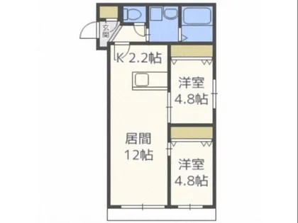 ミカーサ学園前【1階】の間取り