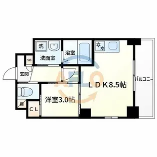 エセリアル清水丘【6階】の間取り