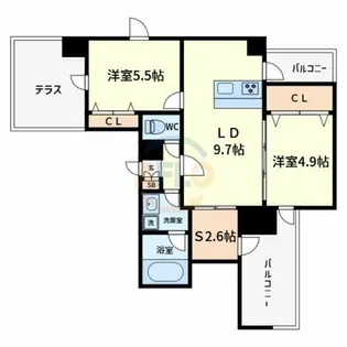 GROOVE堺東レジデンス【10階】の間取り