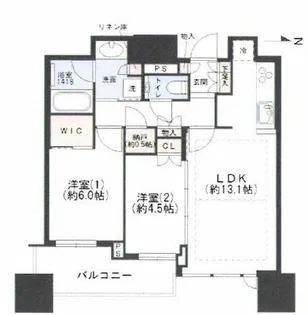 シティタワー大阪本町【33階】の間取り