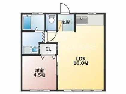 コーポ鈴森 B【211号室】の間取り