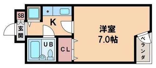 ノアーズアーク桃谷駅前【6階】の間取り