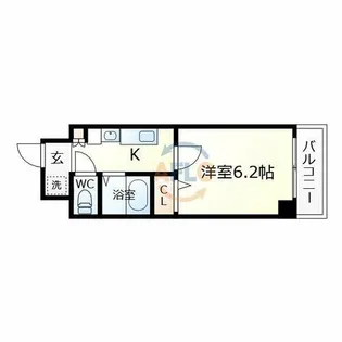 オズレジデンス天下茶屋【3階】の間取り