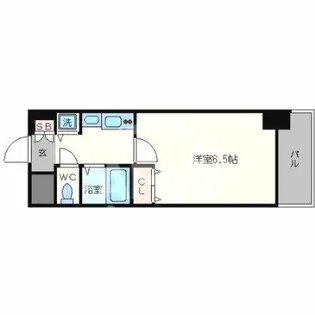 プレサンス難波リバーオアシス【5階】の間取り
