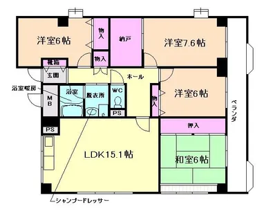 ウイングス室町ビル【6階】の間取り