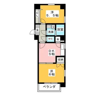 ハートイン白砂町E棟【4階】の間取り